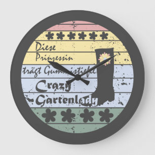 Gardener, Garden Lady, Gummy boots Princess Large Clock