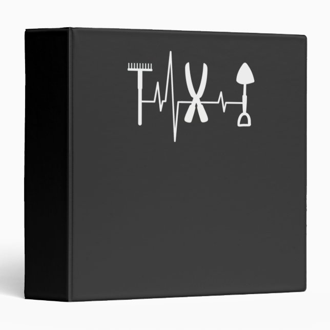 Gardener Garden Tool Heartbeat 3 Ring Binder (Front/Spine)