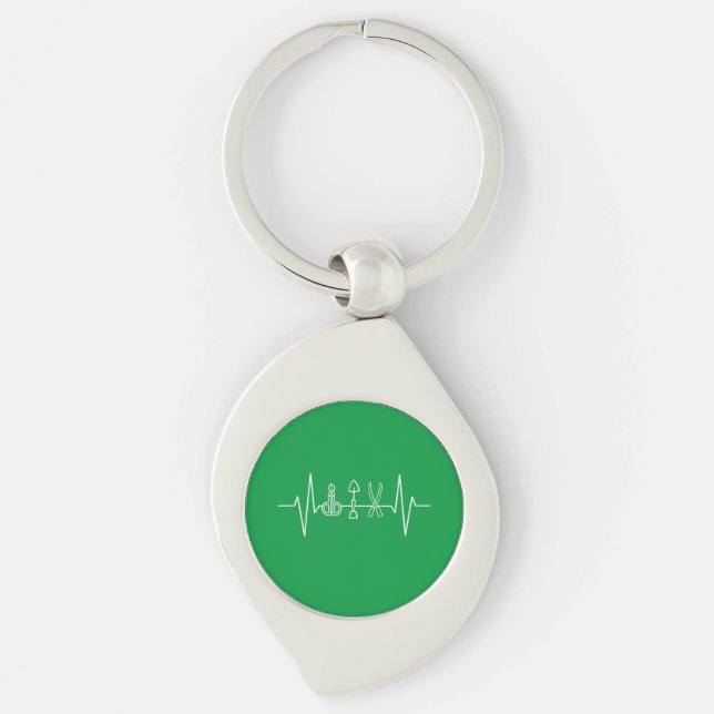 Gardener - Garden Tools Heartbeat Gardener Gift Keychain (Front)