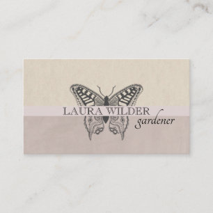 Gardener Gardening Butterfly Logo Business Card