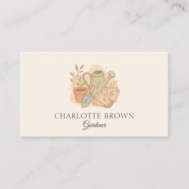 Gardener Gardening Landscaping Plant Care Business Card
