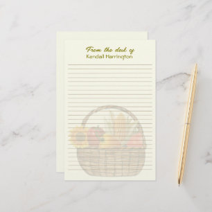 Gardener Gift Vegetable Basket Personalized Lined Stationery