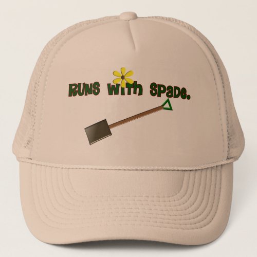 Gardener Gifts Runs With Spade__Adorable Trucker Hat