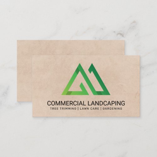 Gardener  Green Stylized Mountains Logo Business Card