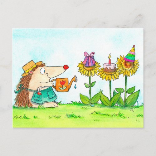 Gardener Happy Birthday postcard by Nicole Janes