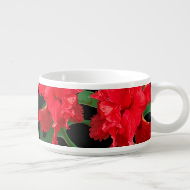 Gardener Hibiscus Monstera Pattern Black  Kitchen  Bowl (Left)