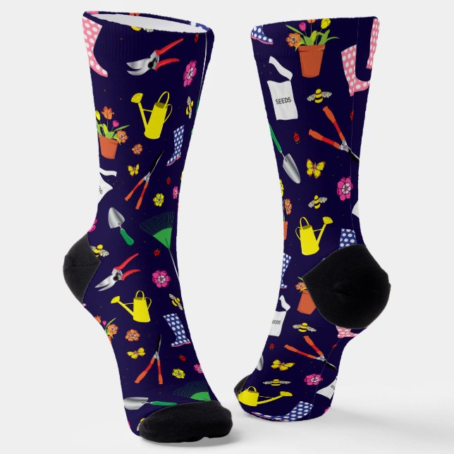 Gardener Horticulturist Botanist Gardening Tools Socks (Angled)