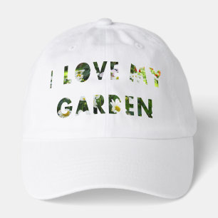 Gardener I Love My Garden Floral Text Hat