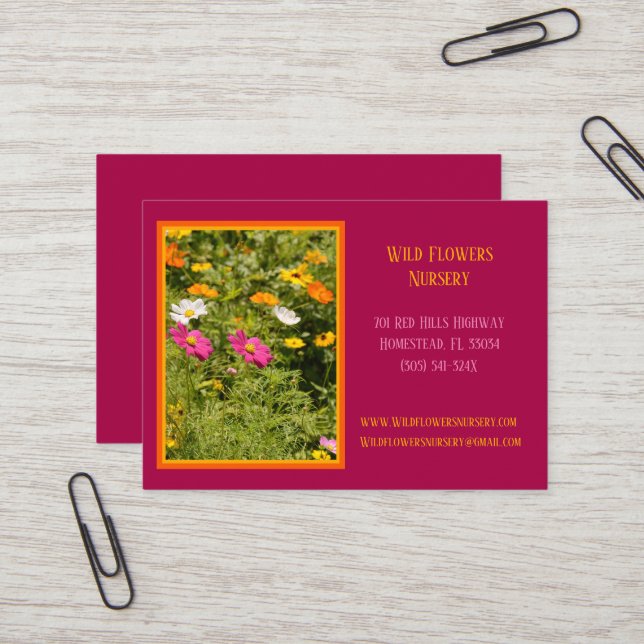 Gardener Landscaper flower  nursery  business card (Front/Back In Situ)