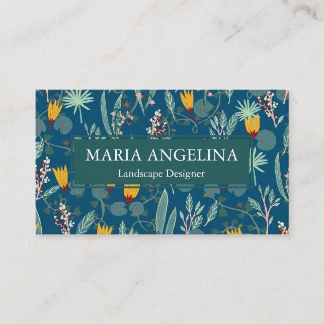 Gardener Landscaping Gardening Plants Modern Cool Business Card (Front)
