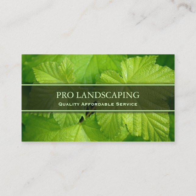 Gardener / Landscaping Leaf, Photo Business Card (Front)