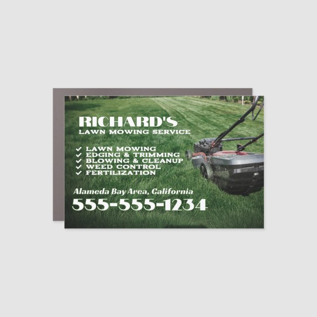 Gardener Lawn Care and Maintenance Car Magnet (Front)