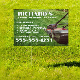 Gardener Lawn Care and Maintenance Yard Sign