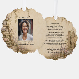 Gardener Memorial Prayer Card Photo Keepsake