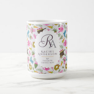 Gardener Monogram Grey Coffee Mug
