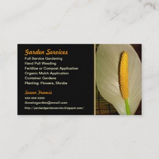 Gardener Peace Lily Business Card