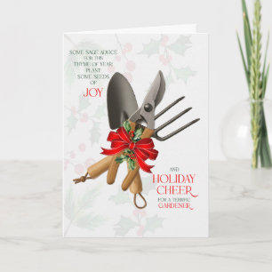 Gardener Sage Advice for Joy and Cheer Holiday Card