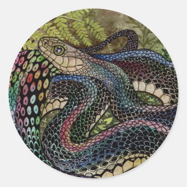 Gardener Snake Study Beyond the Skin  Classic Round Sticker (Front)