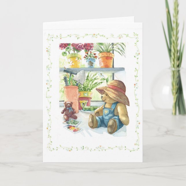 Gardener Teddy Bear Card (Front)