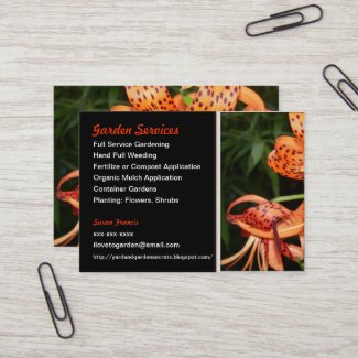 Gardener Tiger Lily Floral Business Card
