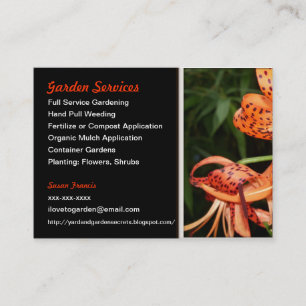 Gardener Tiger Lily Floral Business Card