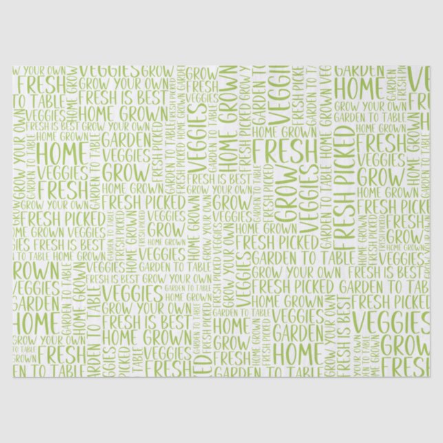 Gardener Veggies Love to Garden Tissue Paper (Front)