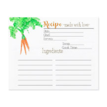 Gardener's Carrot Recipe Card