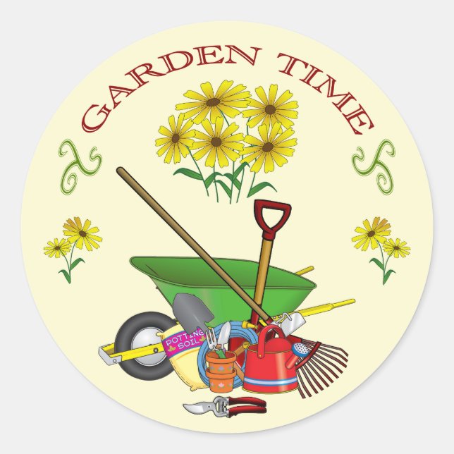 Gardener's Garden Time Sticker (Front)