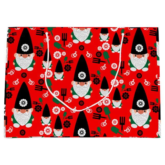 Gardeners Gnome Gift Large Gift Bag (Front)