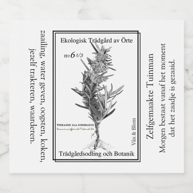 Gardener's herbal life label (Single Label)