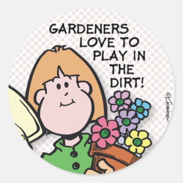 Gardeners Love To... Classic Round Sticker (Front)
