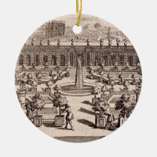 Gardeners working in an orange garden, from 'Le Pa Ceramic Ornament