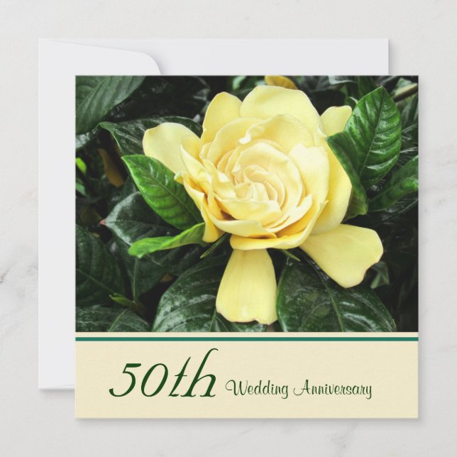 Gardenia 50th Anniversary Invitation (Front)