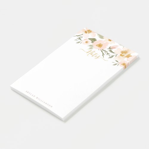 Gardenia Blush Watercolor Abstract Floral Note