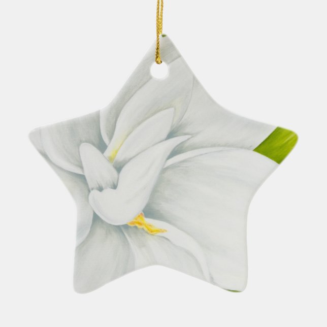 Gardenia Ceramic Ornament (Front)