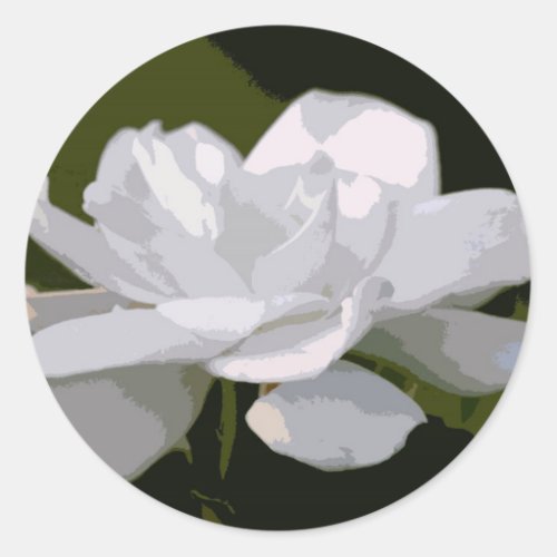 Gardenia Elegance Classic Round Sticker