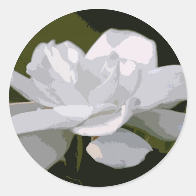 Gardenia Elegance Classic Round Sticker (Front)