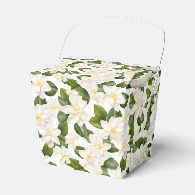 Gardenia Floral Favor Treat Box (Front Side)