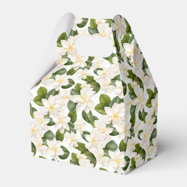 Gardenia Floral Favor Treat Box (Front Side)