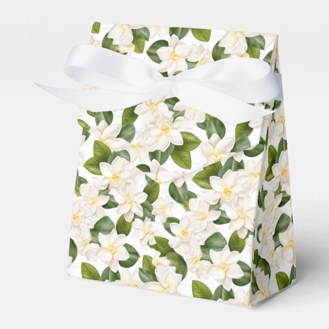 Gardenia Floral Favor Treat Box (Front Side)