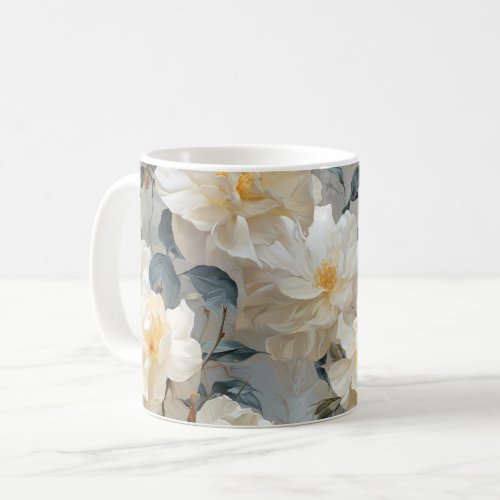 Gardenia Flowers Pattern Coffee Mug