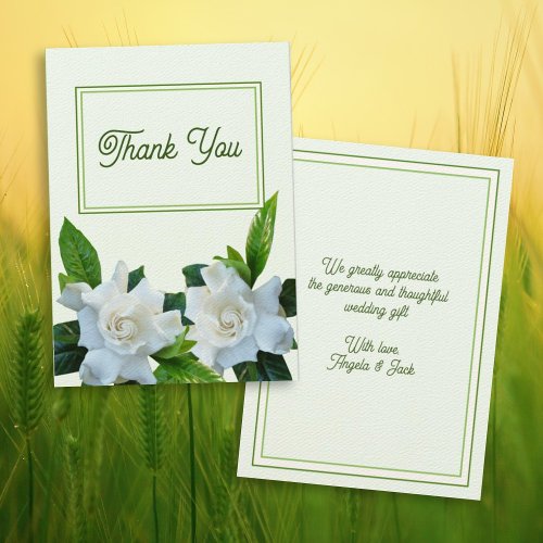 Gardenia Flowers Thank You Message Cards