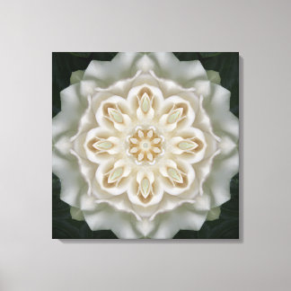 Gardenia Inner Glow Mandala Canvas Print