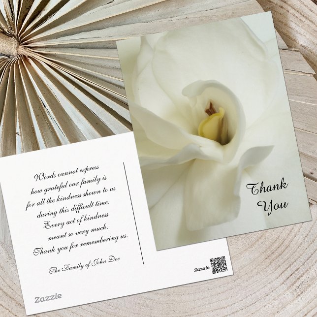 Gardenia Sympathy Thank You Postcard (Creator Uploaded)