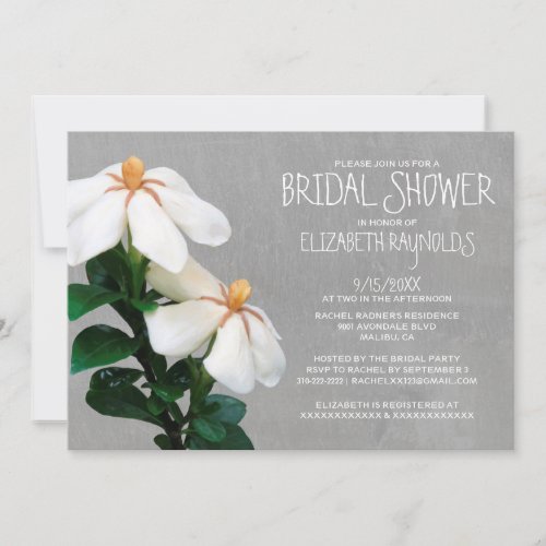Gardenias Bridal Shower Invitations