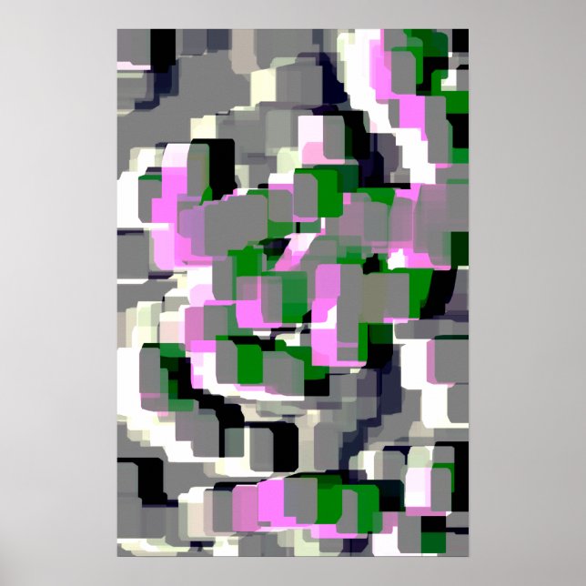 "Gardenias" Geometric Art Poster (Front)