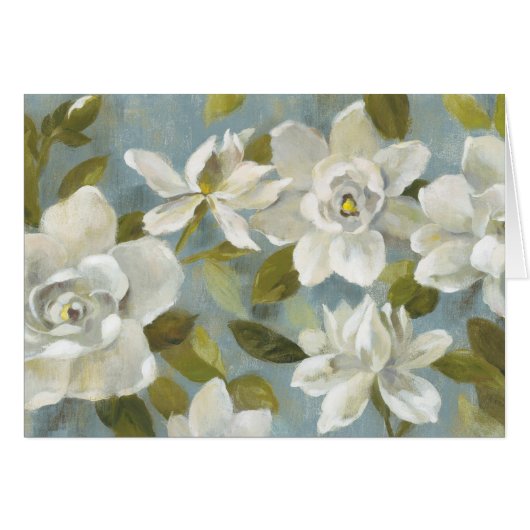Gardenias on Slate Blue (Front Horizontal)