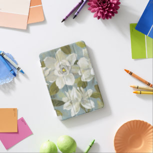 Gardenias on Slate Blue iPad Mini Cover