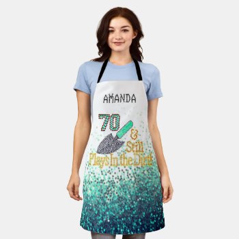 Gardening 70th B'day Personalized All-over Print  Apron by riverme at Zazzle