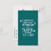 Gardening Adds Years To Your Life... Business Card (Front/Back)